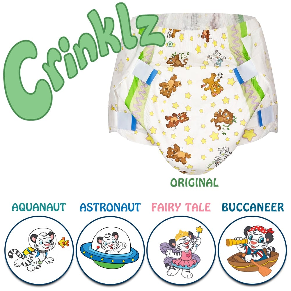 Crinklz Tab-Style Briefs Adult Printed Diapers