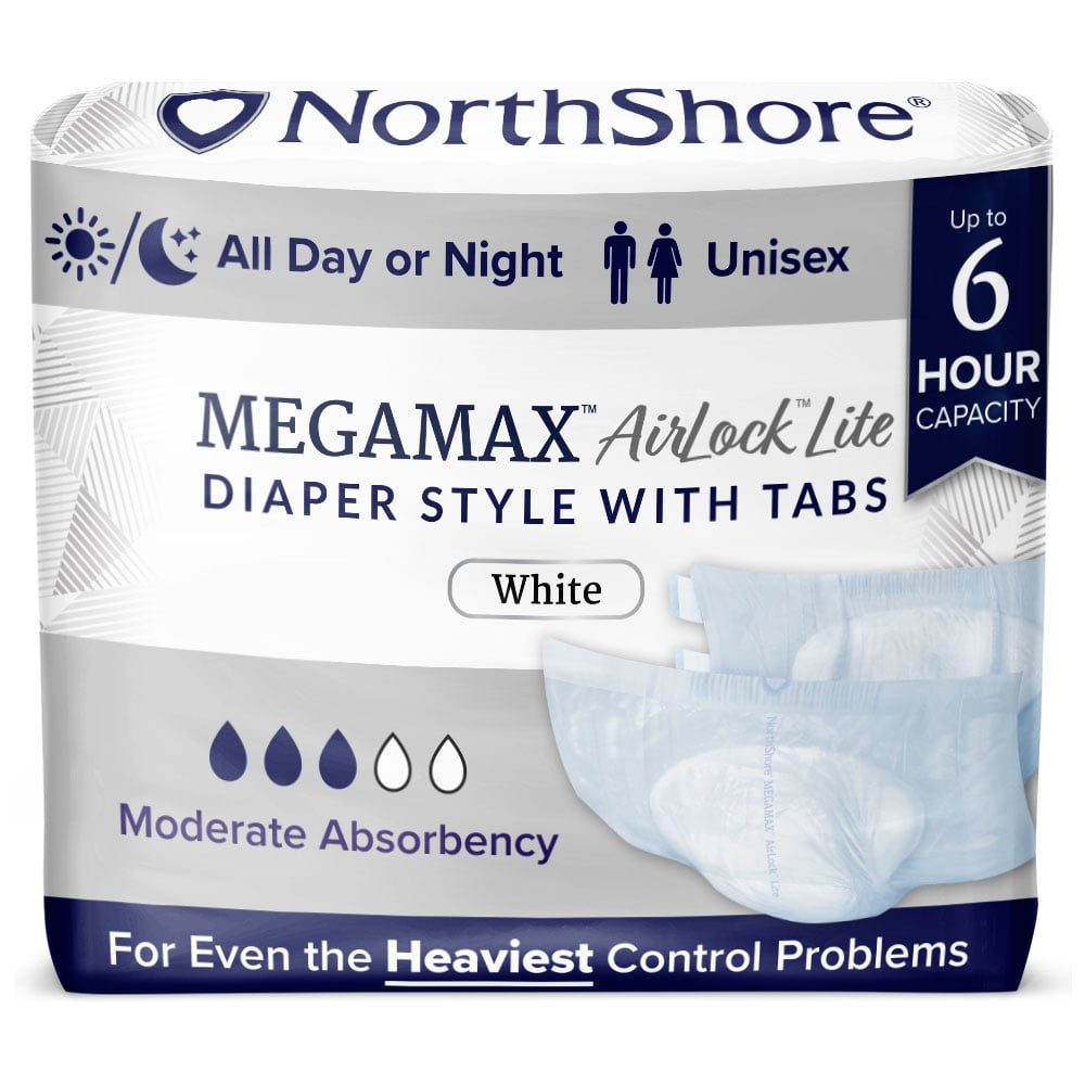 MEGAMAX AirLock Lite Adult Diapers with Tabs