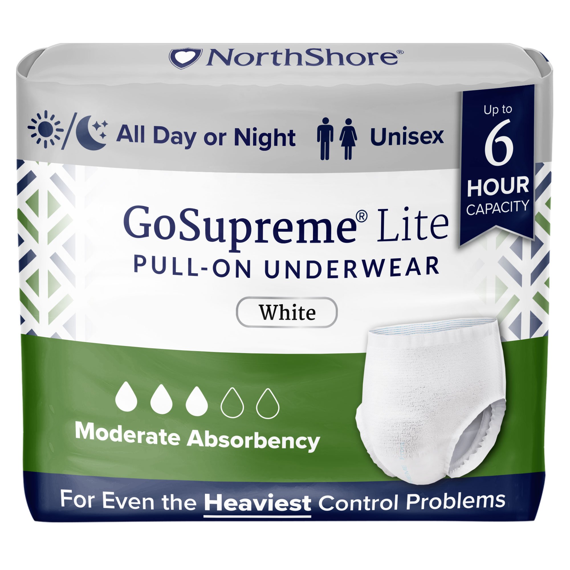 NorthShore GoSupreme Lite Pull-On Style Adult Protective Underwear